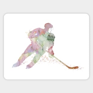 Girl Ice Hockey Player Watercolor Sport Decor Gift Magnet